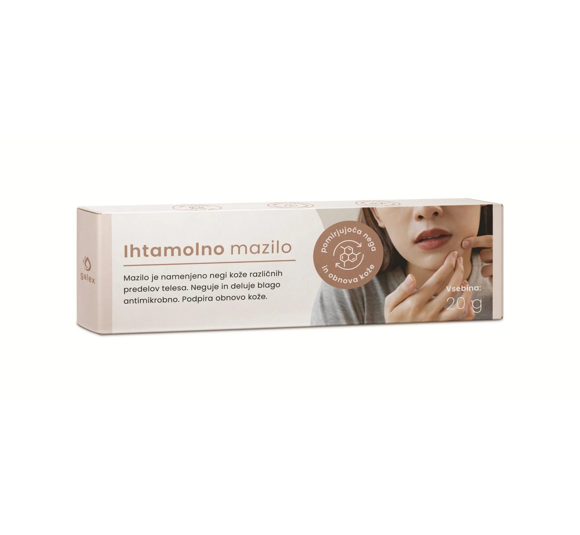 Private label ichthammol ointment for blemish-prone skin, developed for targeted care of acne-prone skin, pimples and blackheads, available under your own brand by Galex Lab.